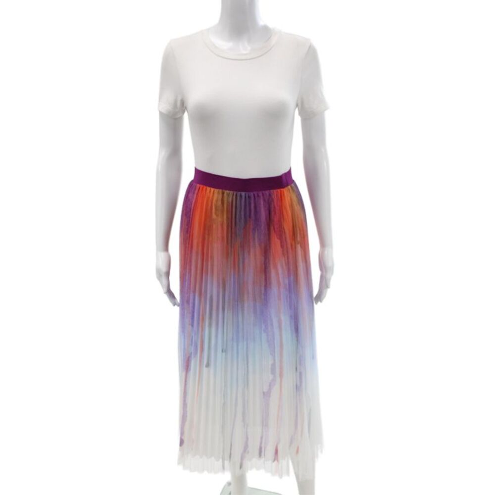 Zero Degrees Celsius Women Long Pleated Multicolor Polyester Skirt Size S